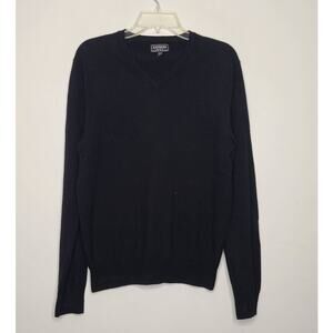 Express black merino wool v-neck long sleeve sweater - medium